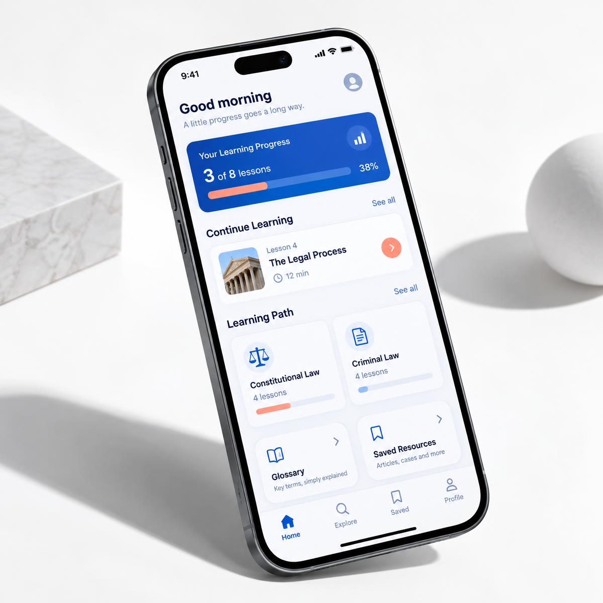 LawEd mobile learning app preview
